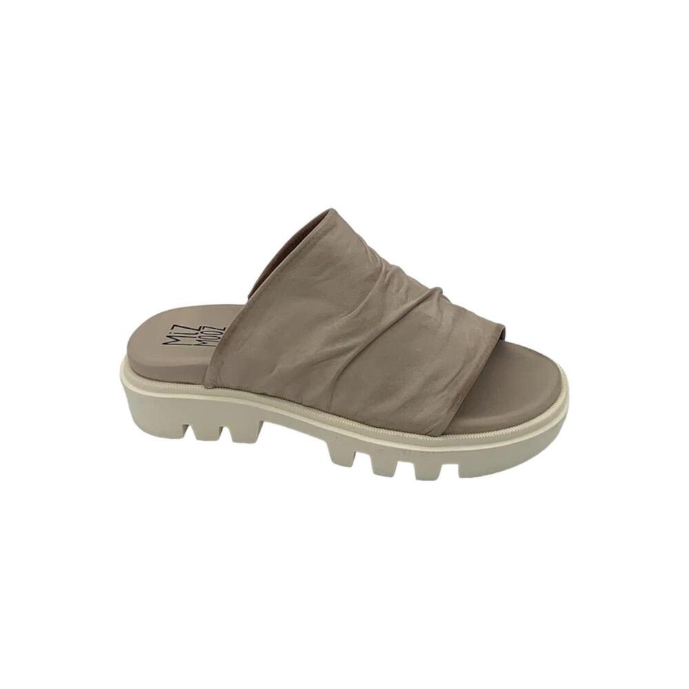 Miz Mooz Leather Slide Sandals Plymouth Cream - Medium